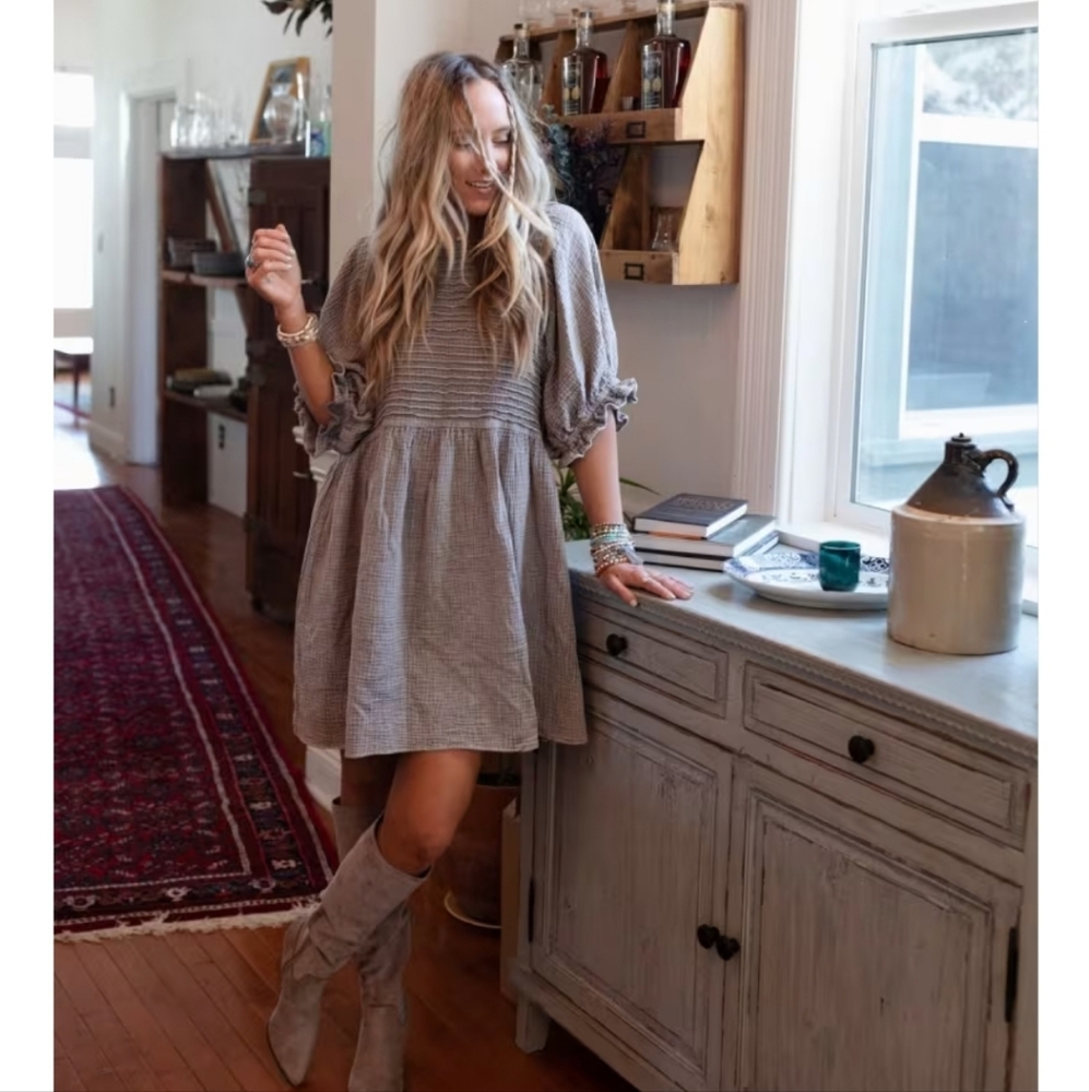 Three Bird Nest Quinn puff sleeve mini Large